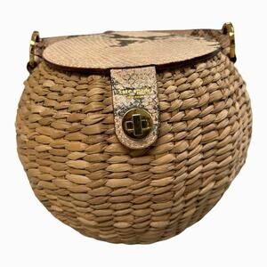 KATE SPADE DARBY WICKER WOVEN BASKET HANDLE BAG